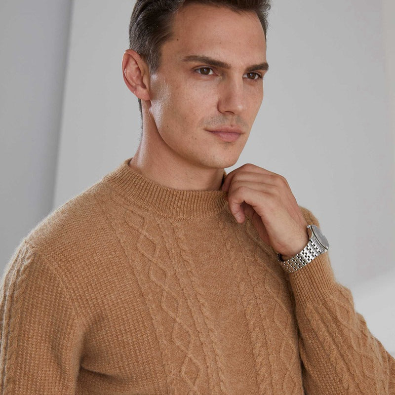 Classic Gents | Cable knit vävd tröja | 100% kashmir