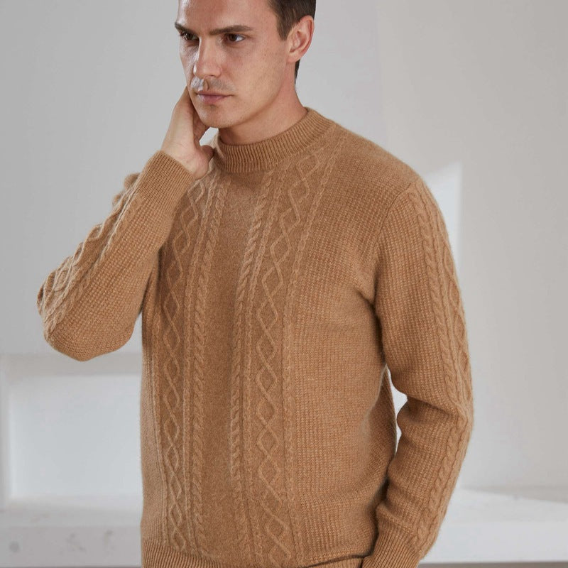 Classic Gents | Cable knit vävd tröja | 100% kashmir