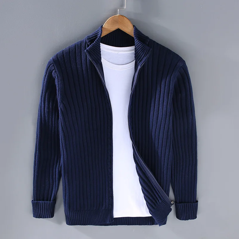 Classic Gents | Stickad ribbad cardigan