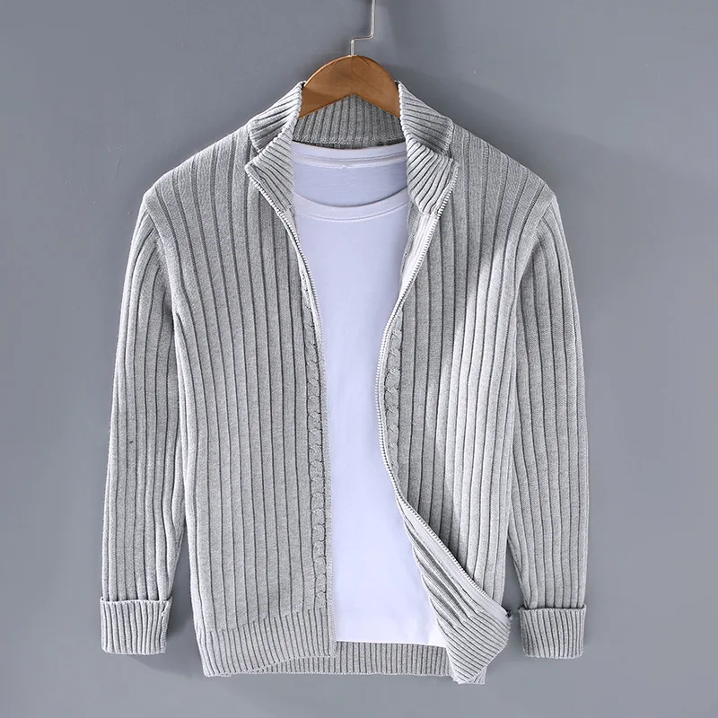 Classic Gents | Stickad ribbad cardigan