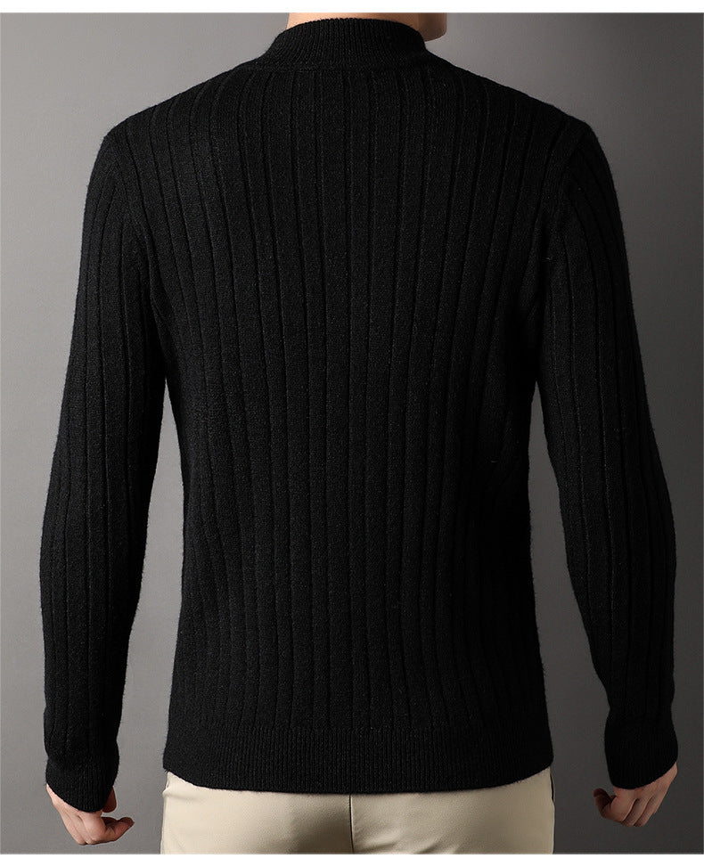 Classic Gents | Cable knit sweater med halv dragkedja