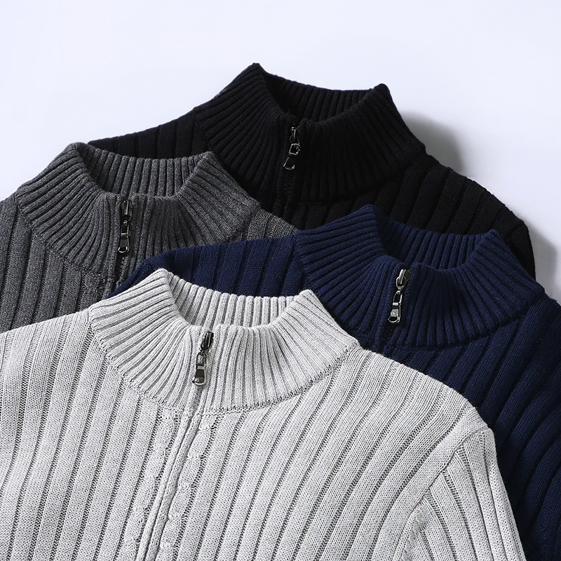 Classic Gents | Stickad ribbad cardigan