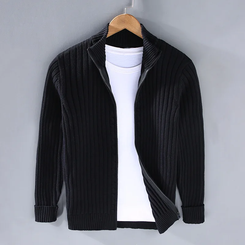 Classic Gents | Stickad ribbad cardigan